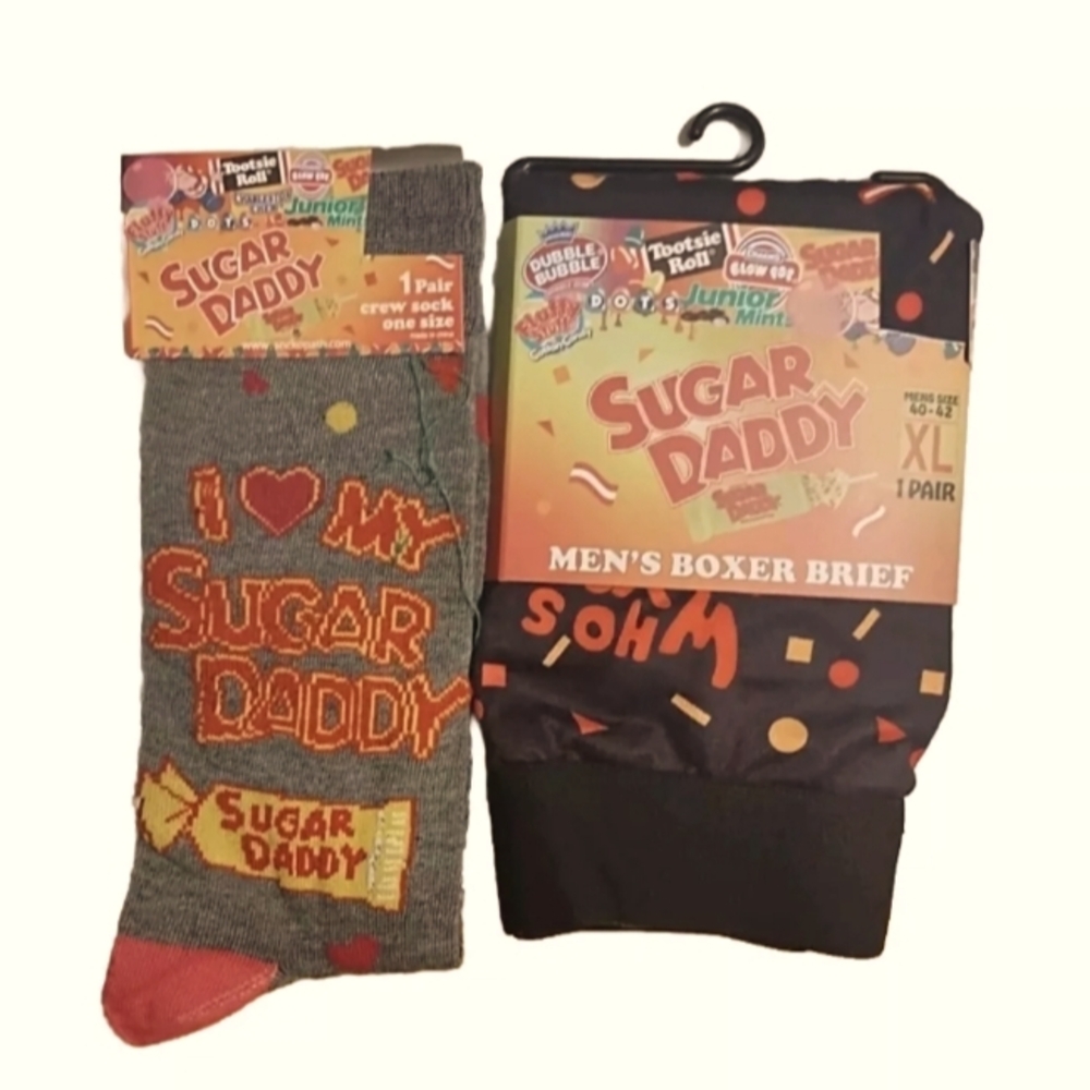Sugar Daddy Men's Boxers & Socks Novelty Boxer 40-42 Socks 8-12 NWT